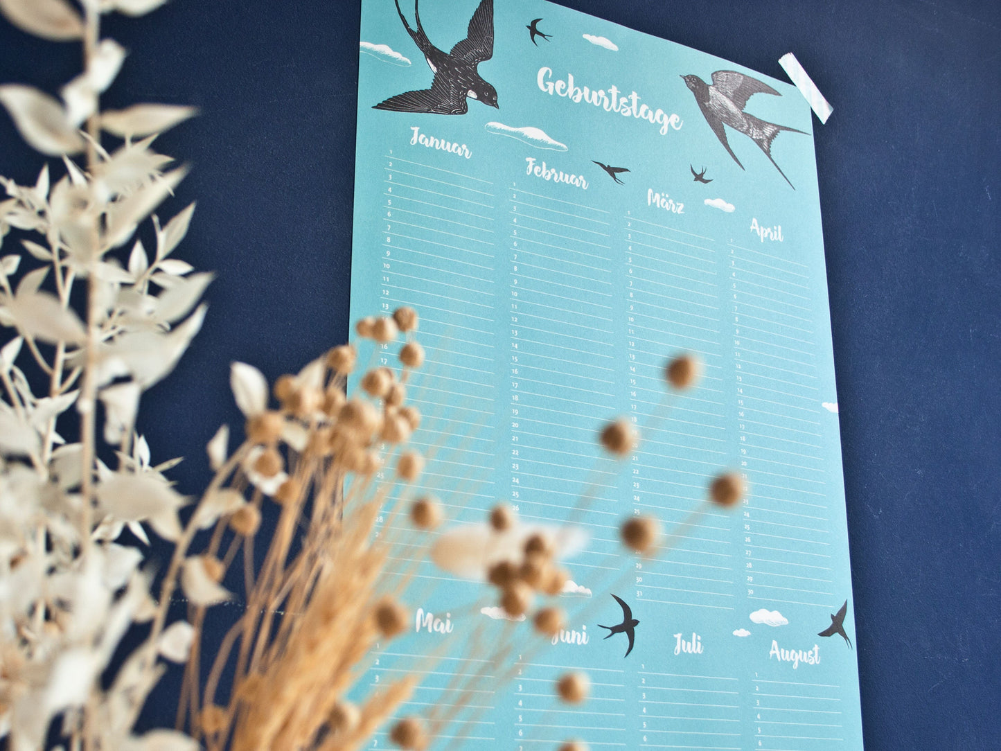 Geburtstagkalender Schwalben