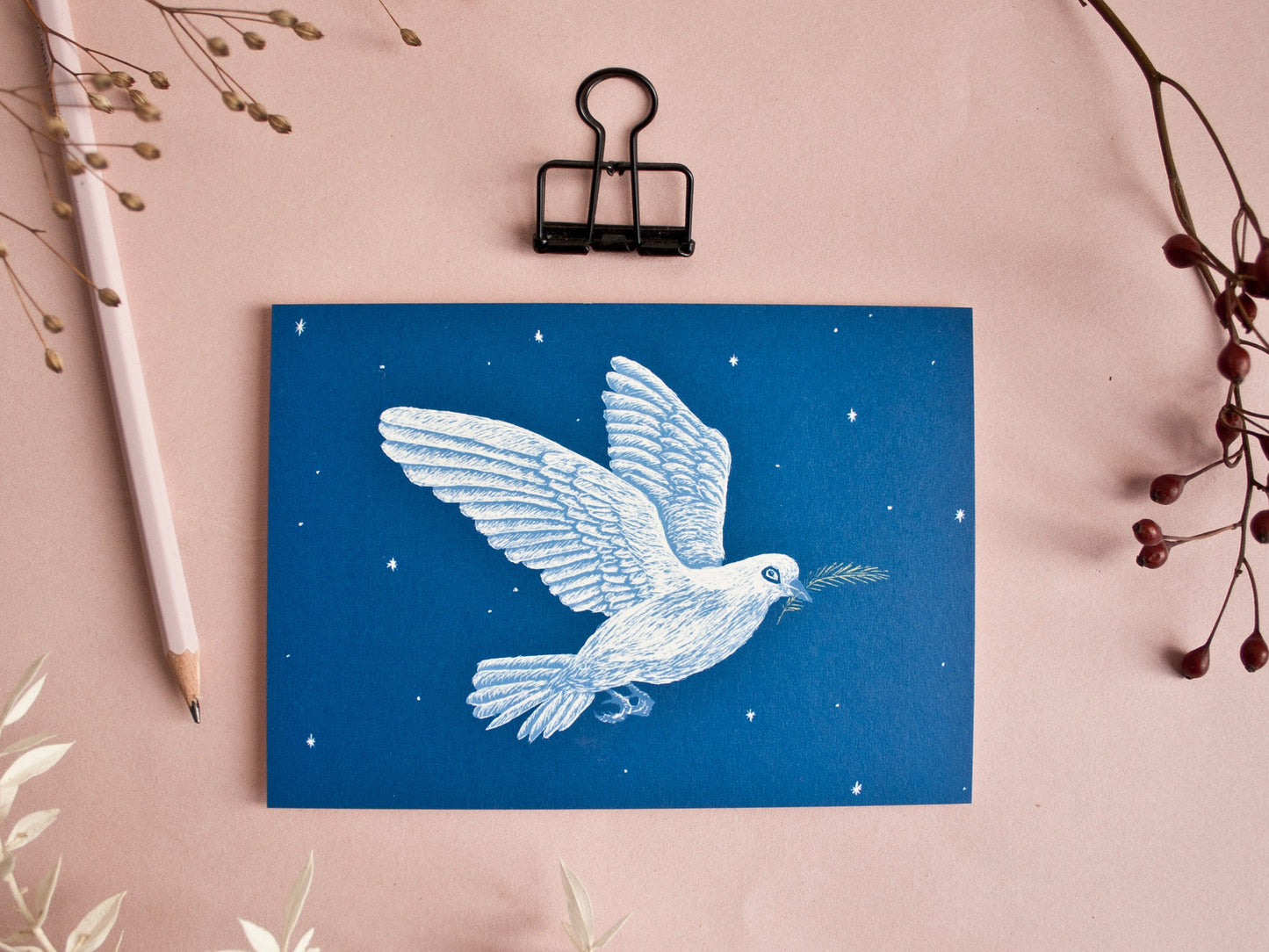 Postkarte A6 Taube