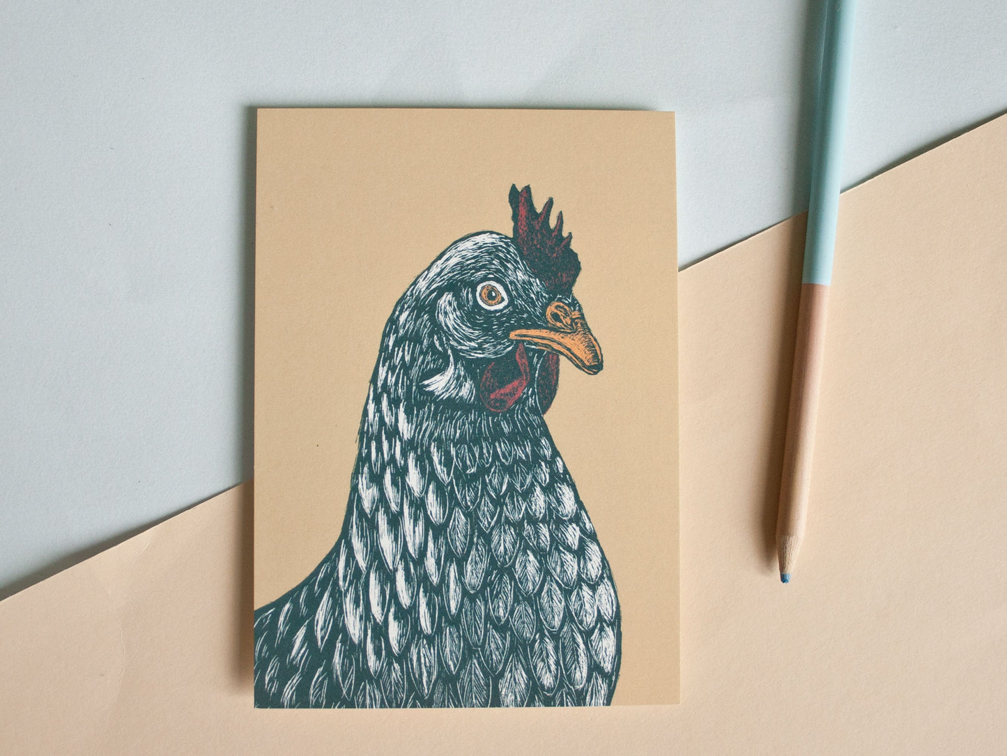 Postkarte A6 Huhn