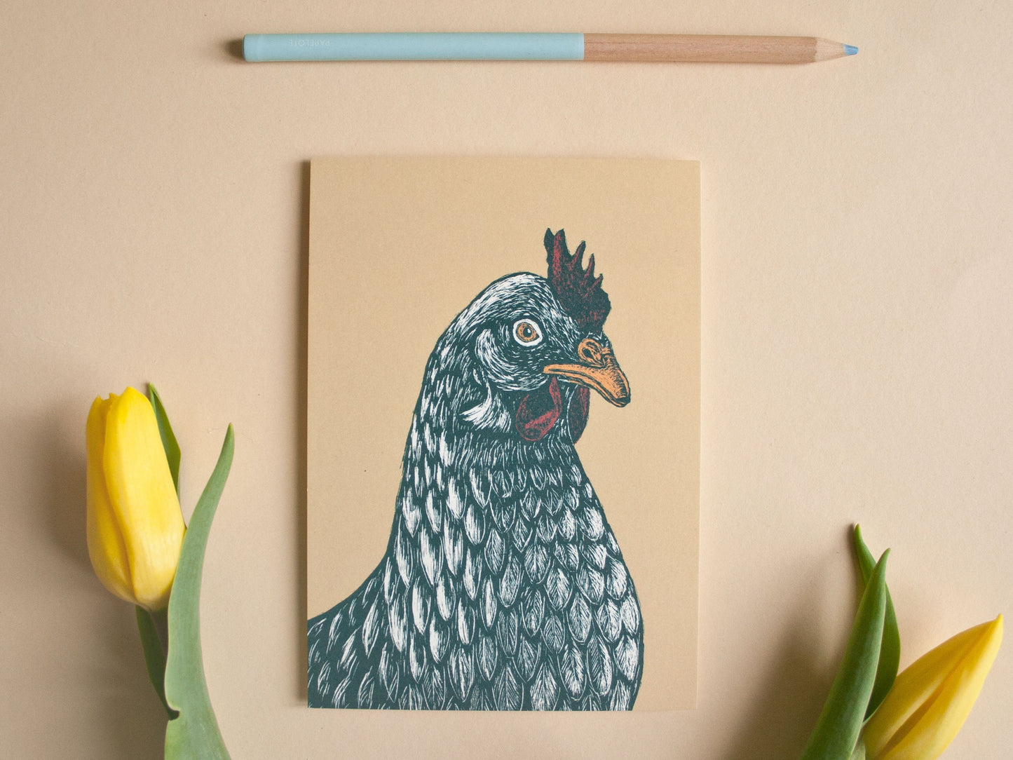 Postkarte A6 Huhn