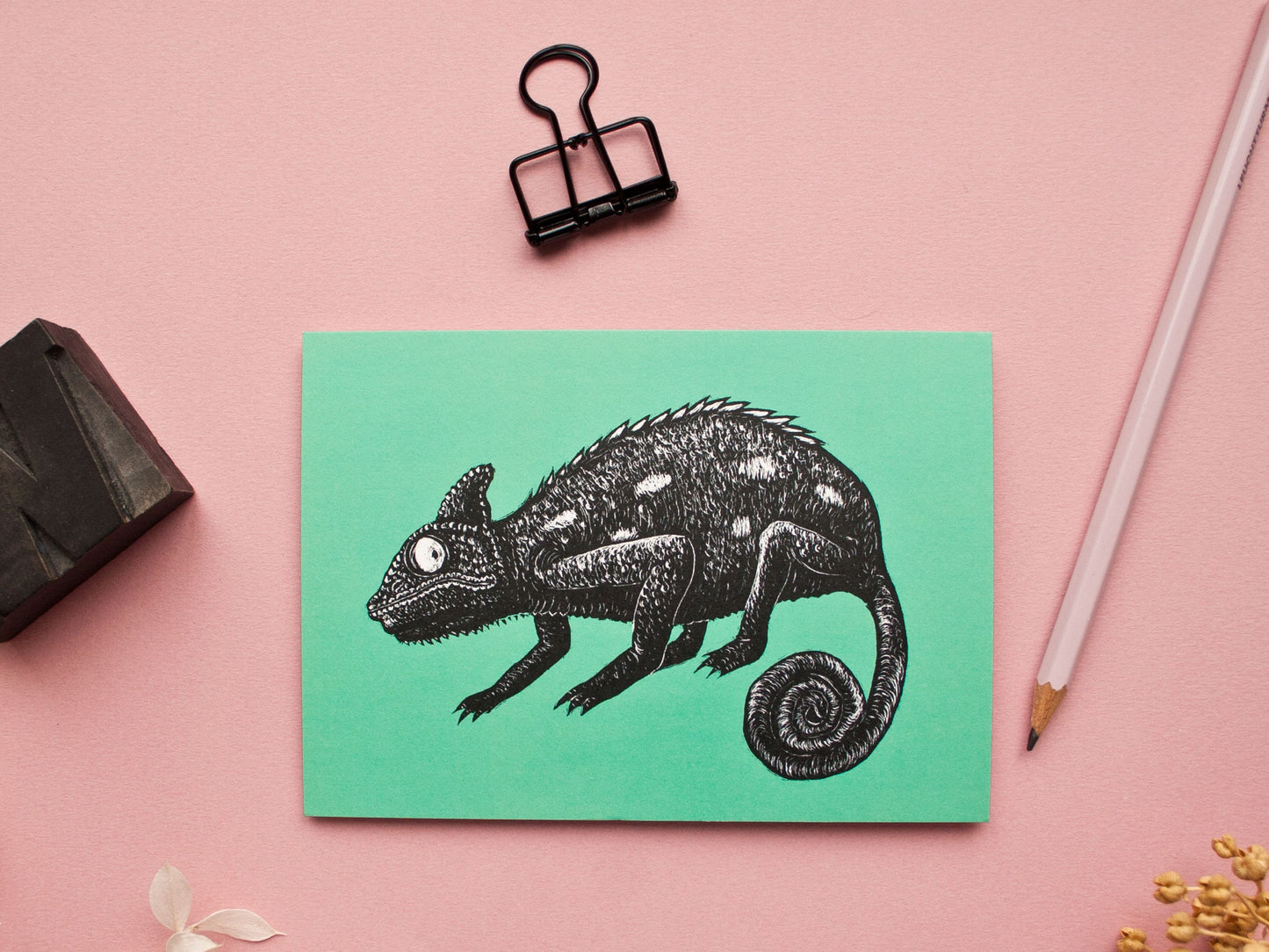 Postkarte A6 Chamäleon