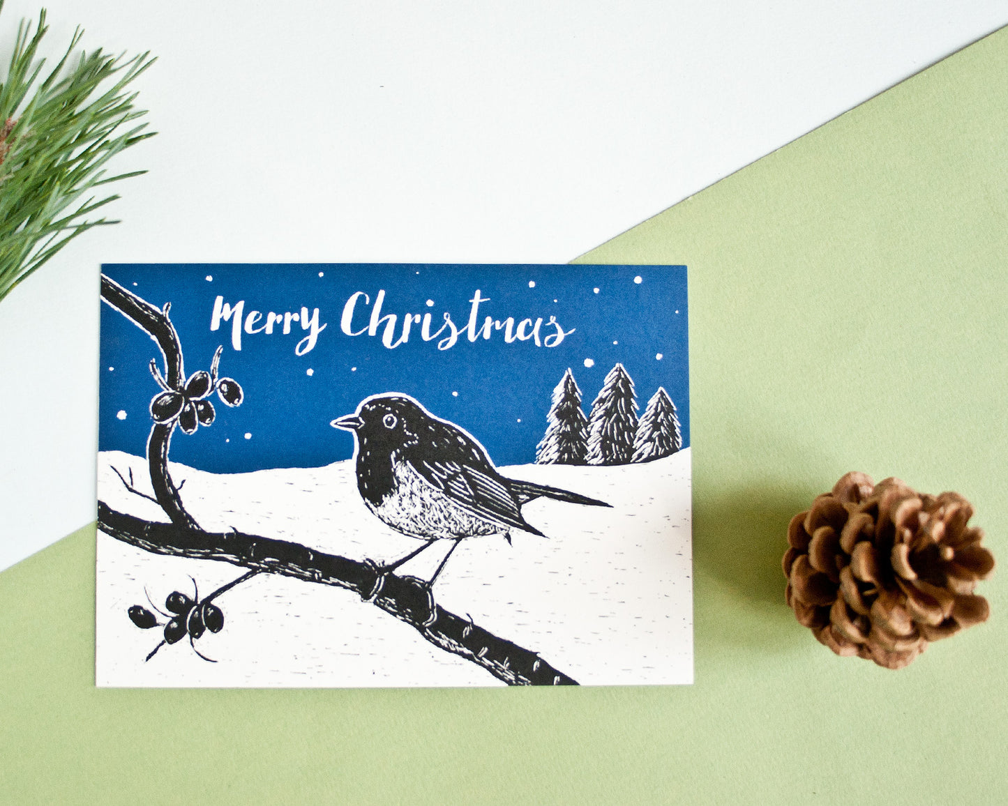 Weihnachtskarte A6 Vogel, Grußkarte