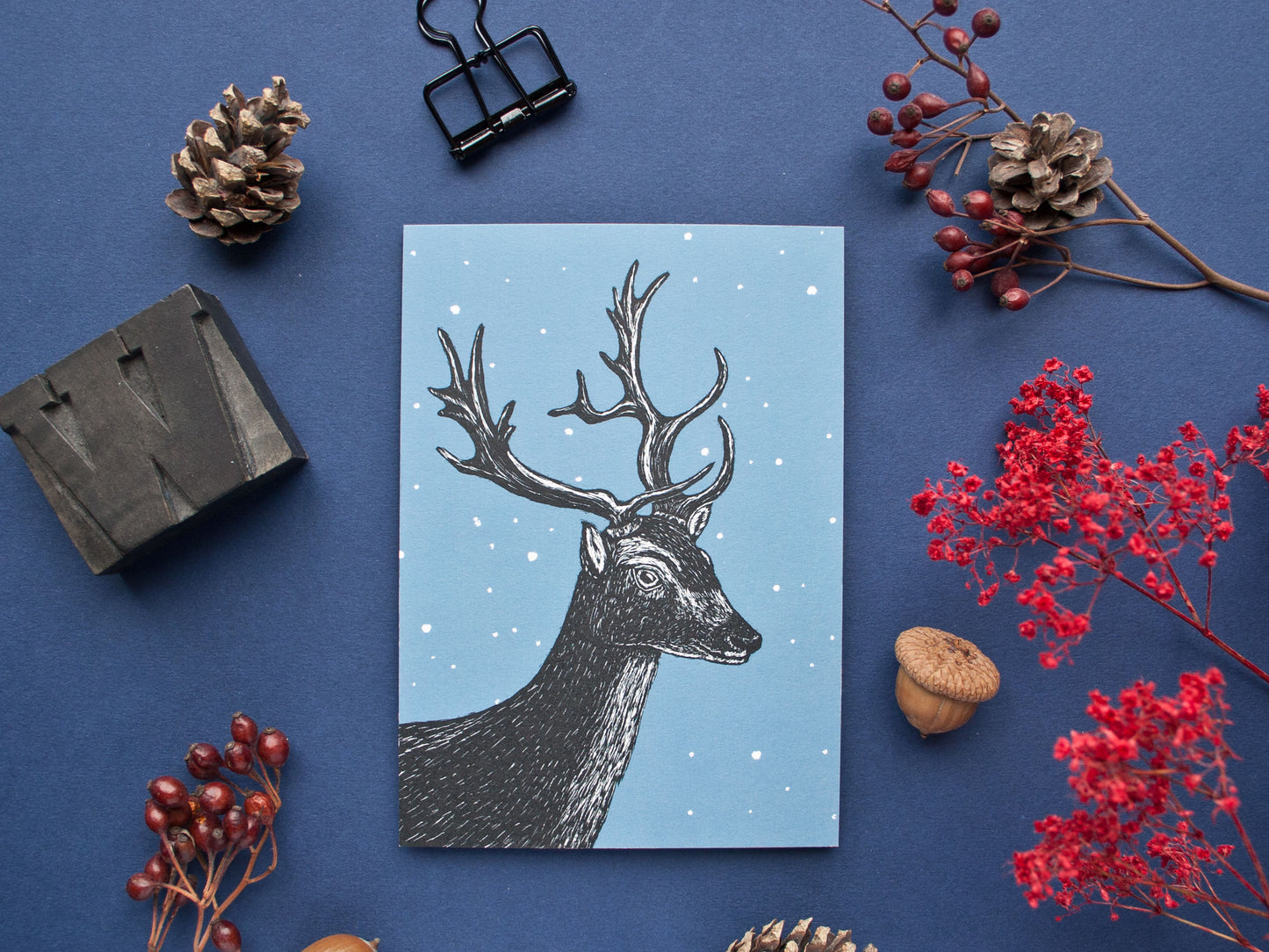 Postkarte A6 Damhirsch