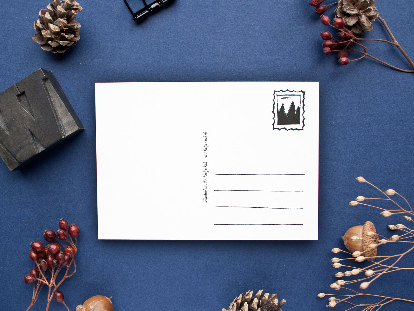 Postkarte A6 Damhirsch Rückseite