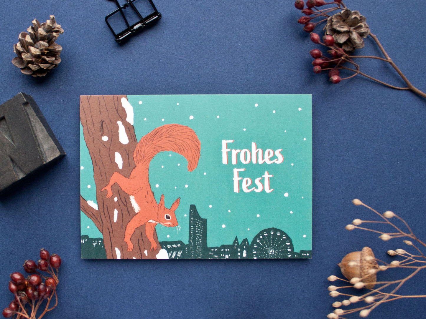 Weihnachtskarte A6 Eichhörnchen