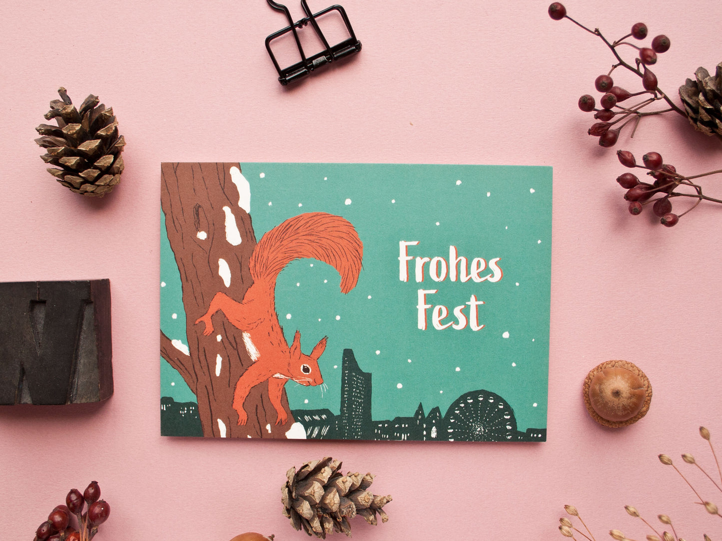 Weihnachtskarte A6 Eichhörnchen