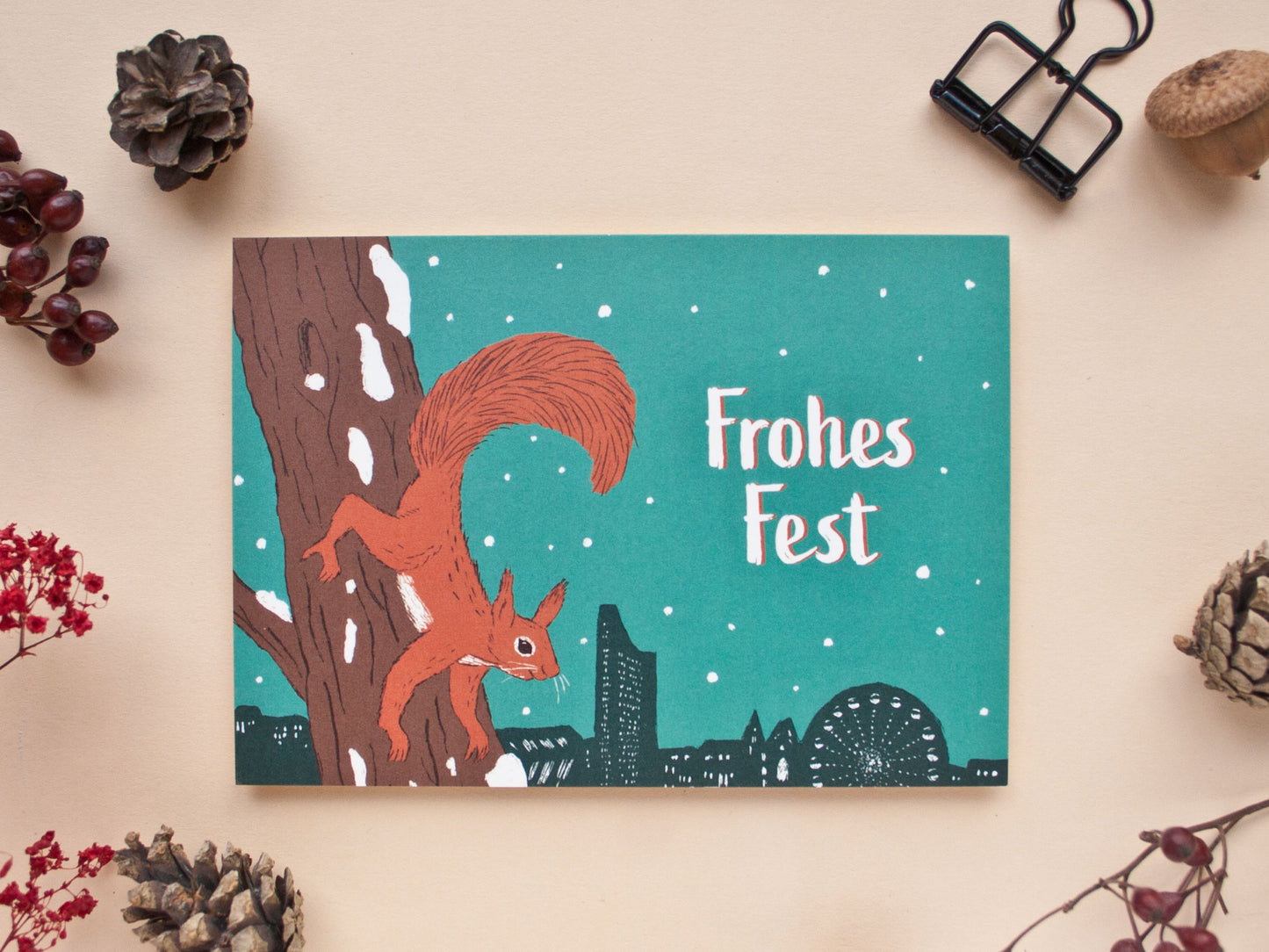 Weihnachtskarte A6 Eichhörnchen