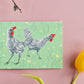 Postkarte A6 Hühner