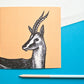 Quadratische Postkarte Gazelle