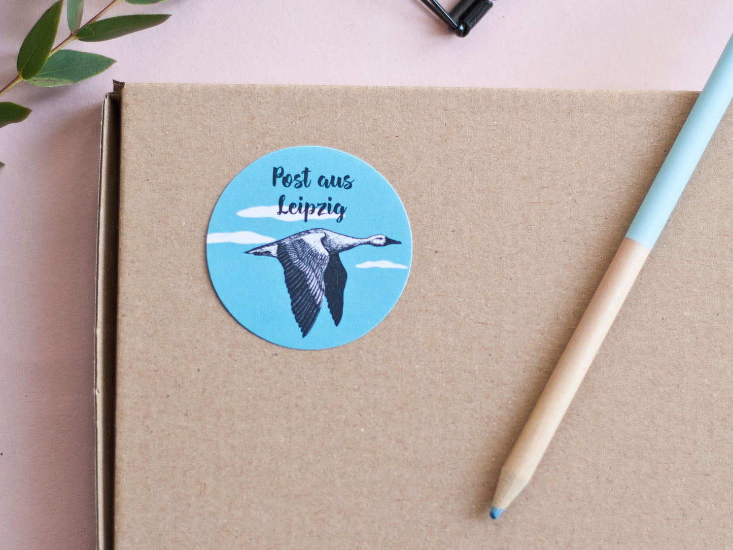 10er Aufkleber Set "Post aus Leipzig" mit Gans