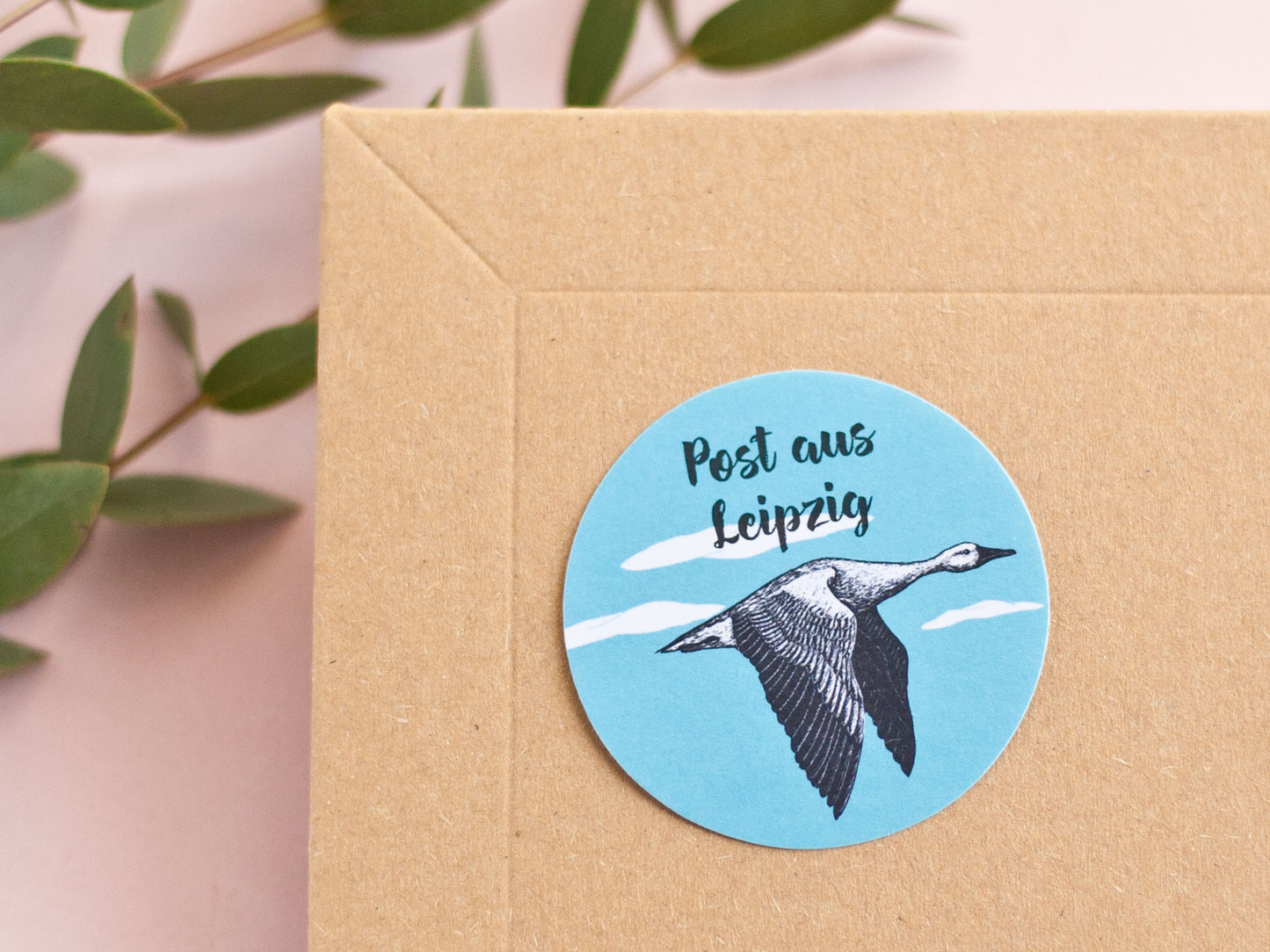 10er Aufkleber Set "Post aus Leipzig" mit Gans