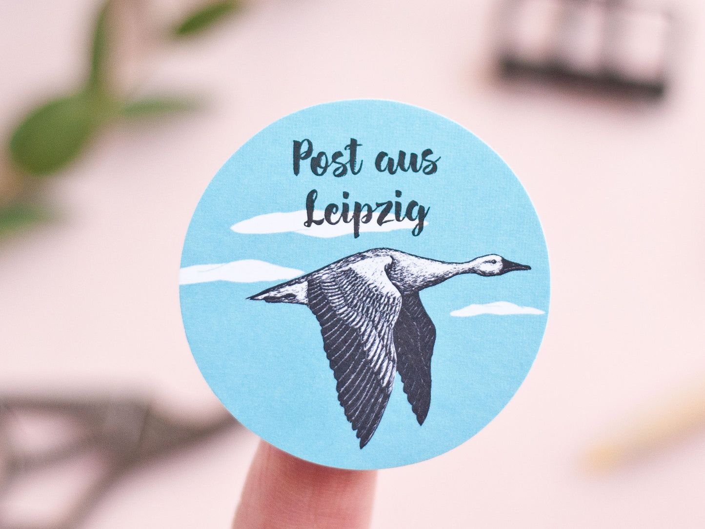 10er Aufkleber Set "Post aus Leipzig" mit Gans