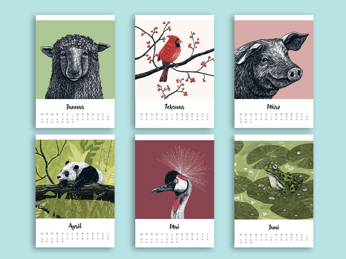 Tierkalender 2027 im A5 Format