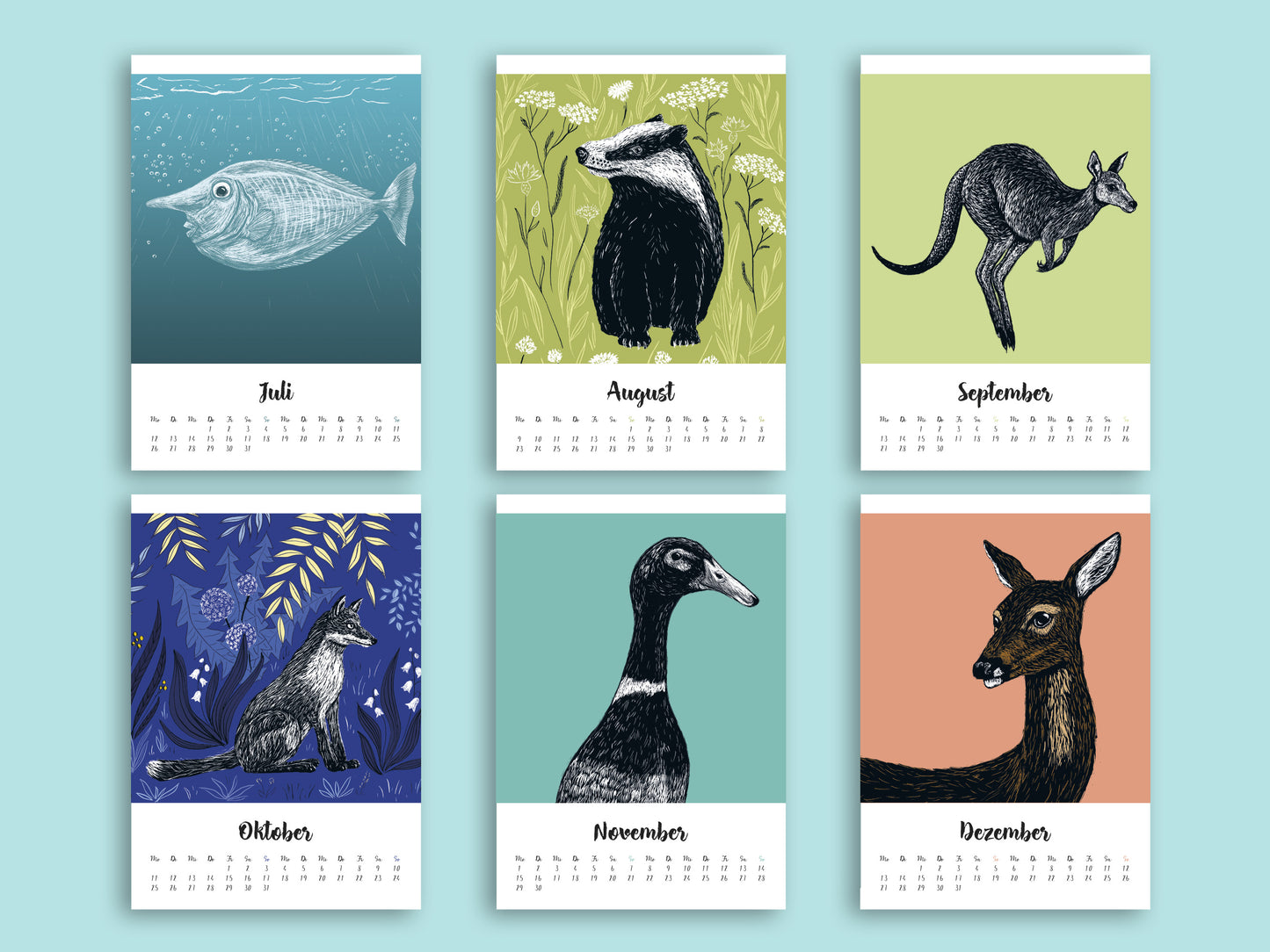 Tierkalender 2027 im A5 Format