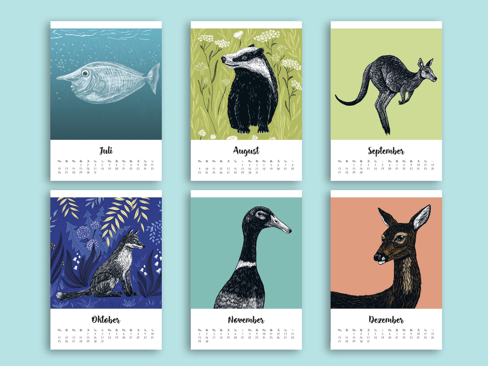 Tierkalender 2027 im A5 Format