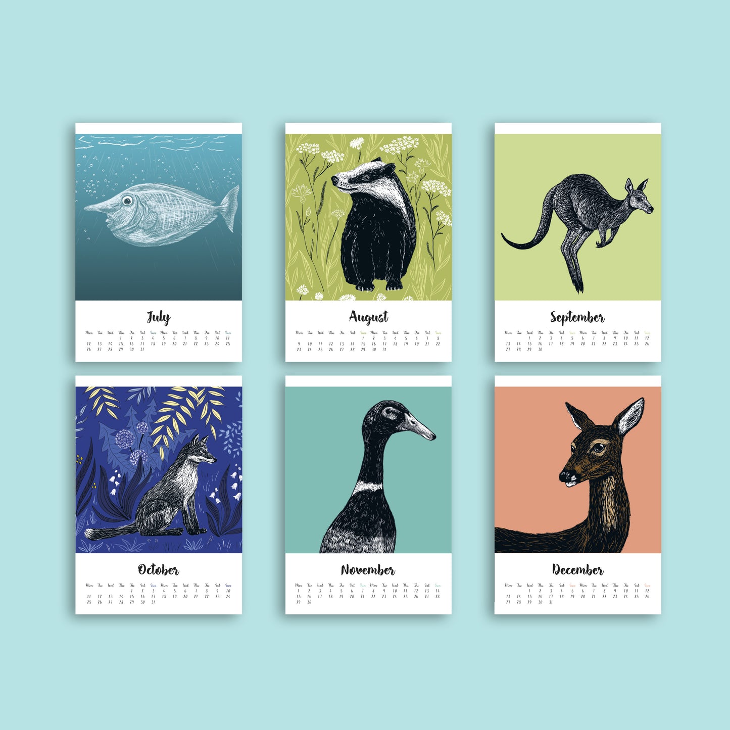 Tierkalender 2027 im A5 Format