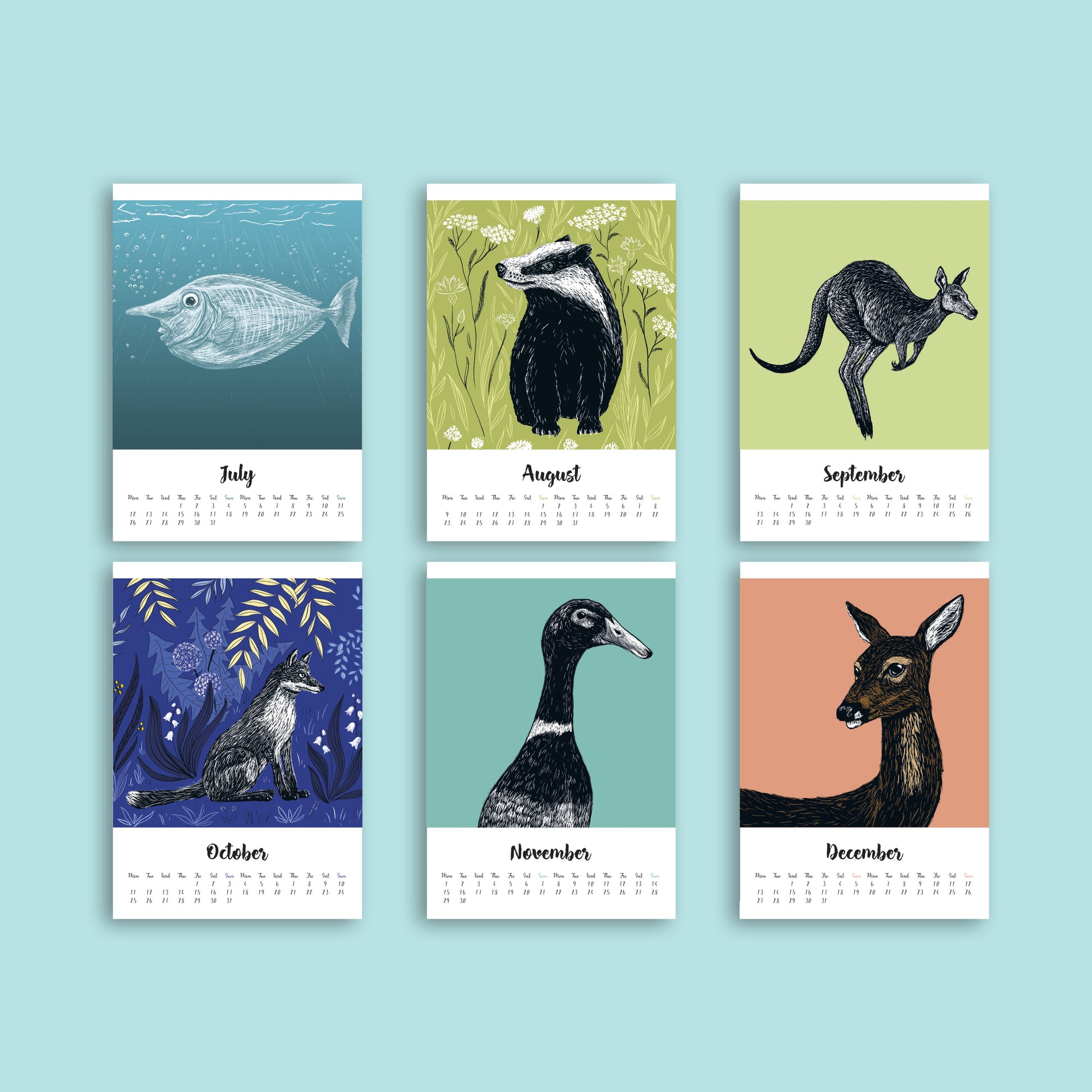 Tierkalender 2027 im A5 Format