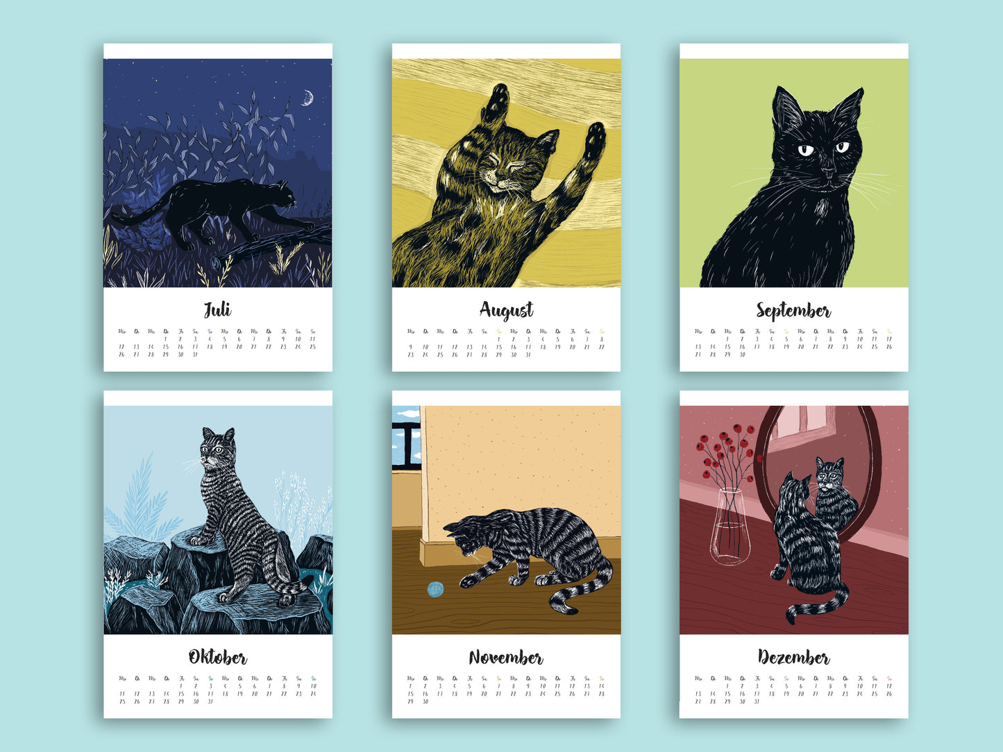 Katzenkalender 2027 im A5 Format