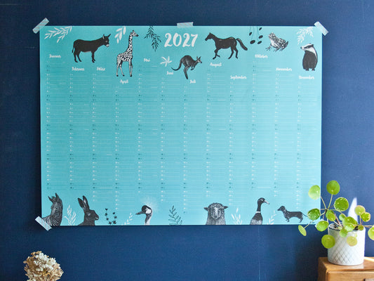 Wandkalelnder Tiere im A1 Format