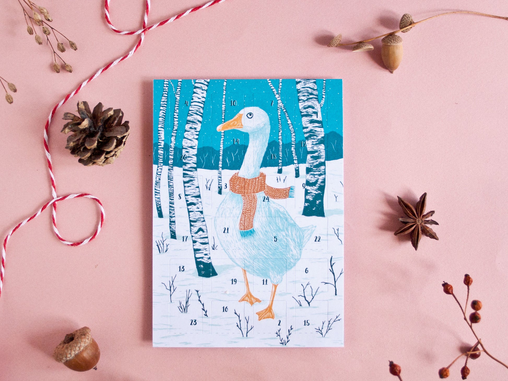 Adventskalender Postkarte Gans A6