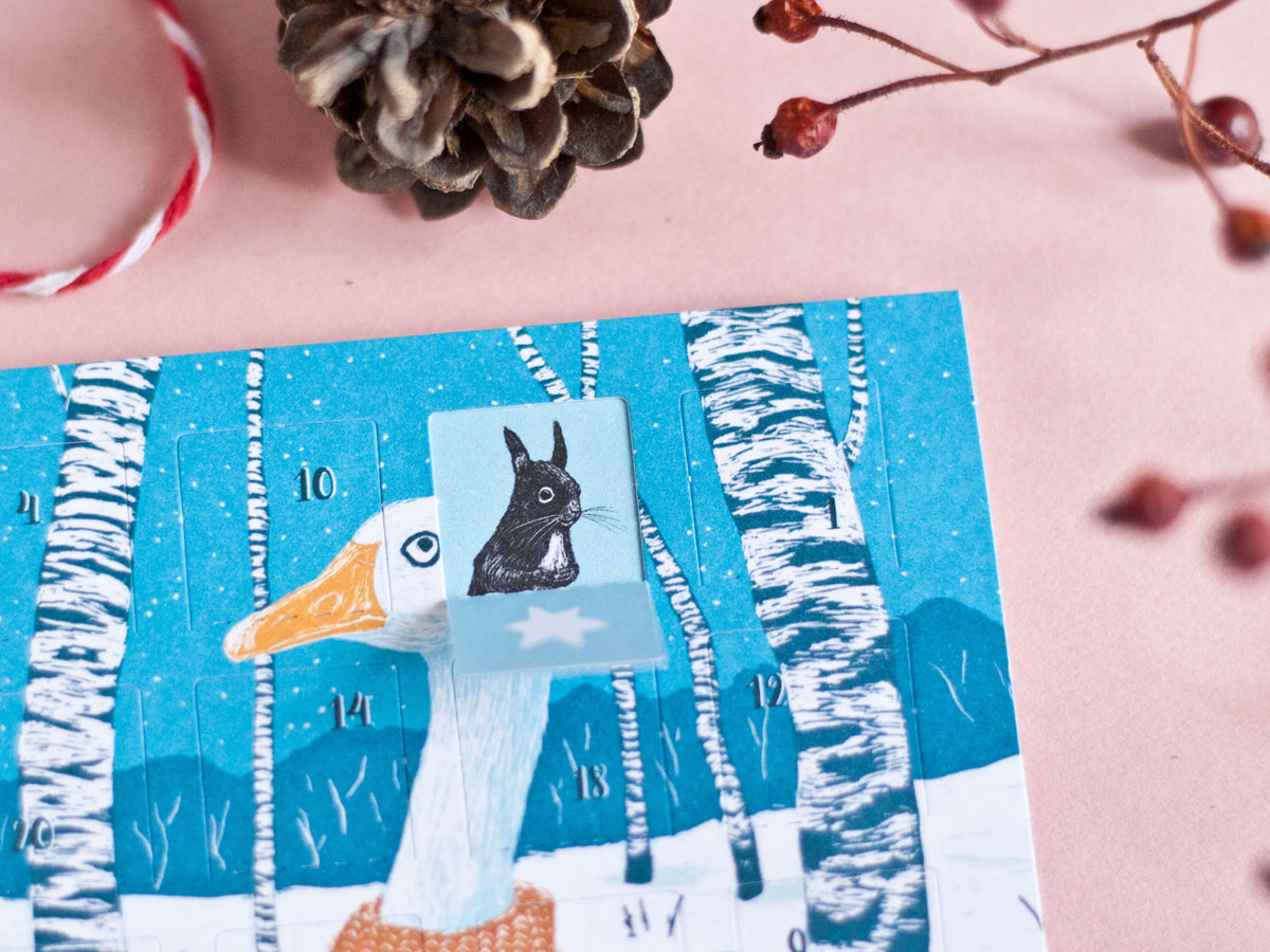 Adventskalender Postkarte Gans A6