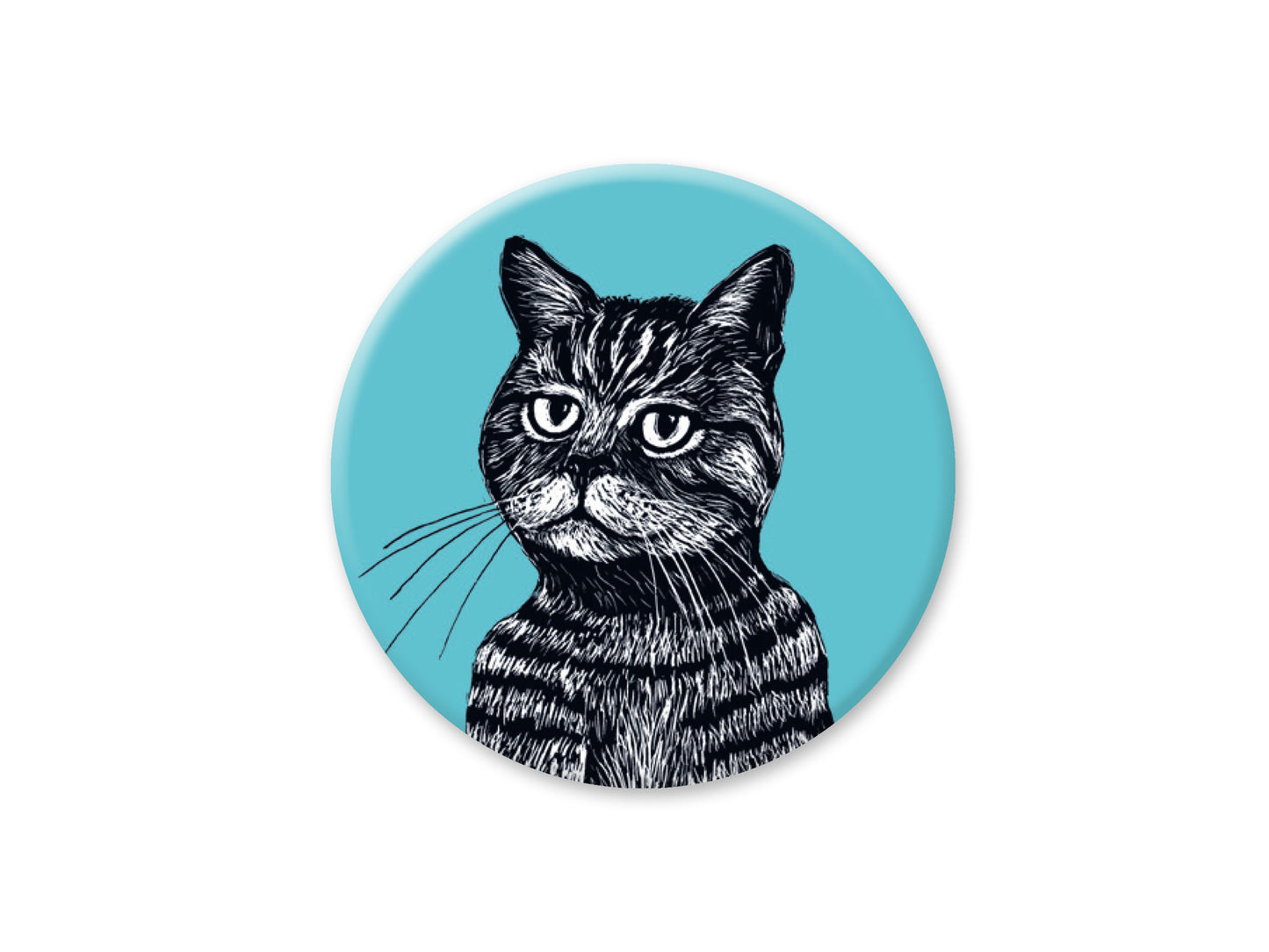 Runder Magnet Getigerte Katze
