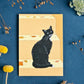 Katze auf Treppe, Postkarte A6