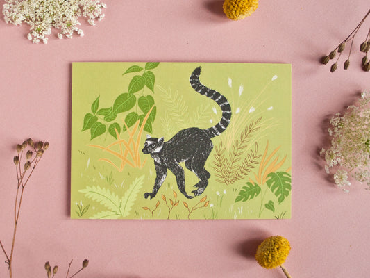 Lemur Postkarte im A6 Format