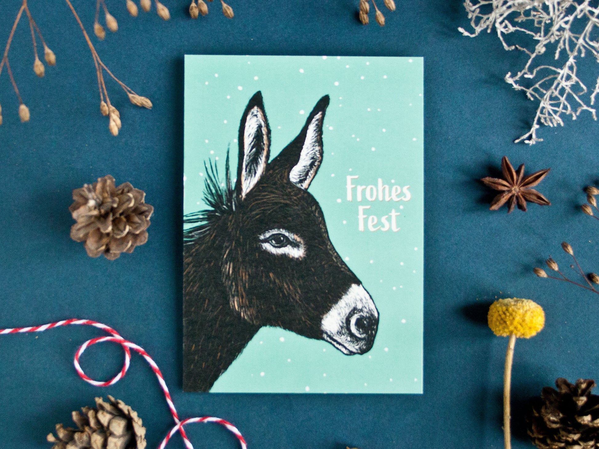 Weihnachtskarte Esel, A6