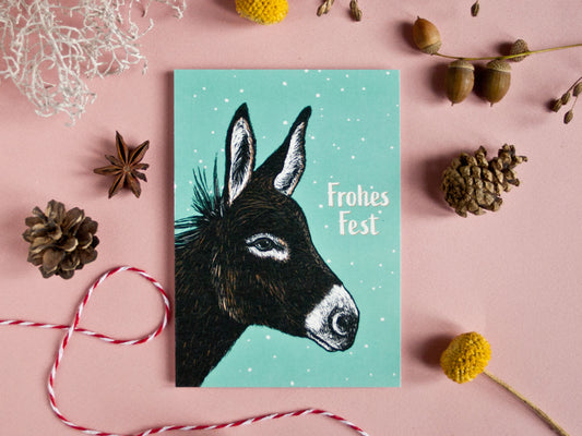 Weihnachtskarte Esel, A6