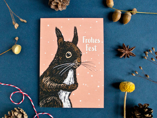 Weihnachtskarte Eichhörnchen, A6