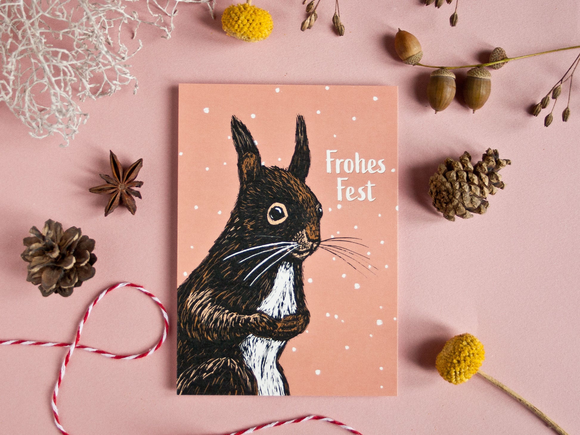 Weihnachtskarte Eichhörnchen, A6