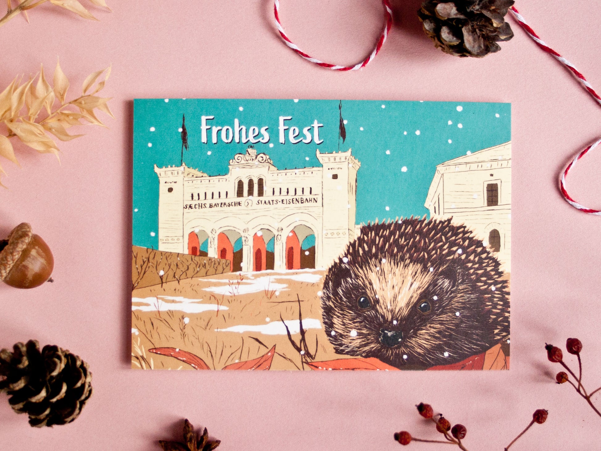 Weihnachtskarte Igel