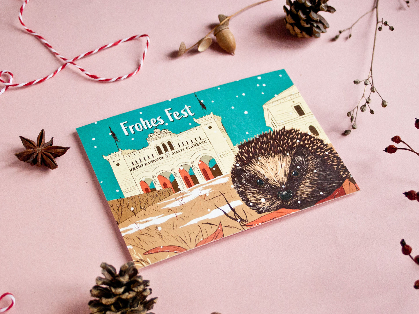 Weihnachtskarte Igel