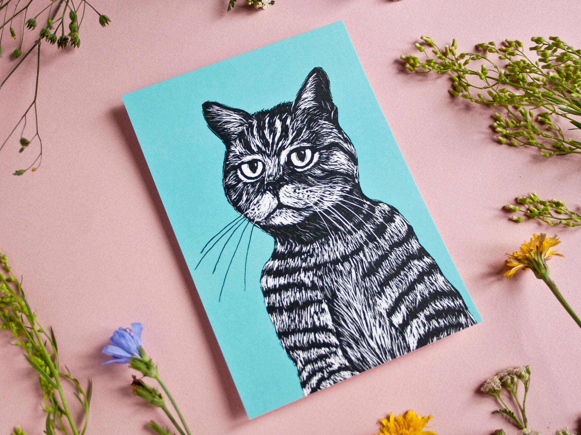 Postkarte Katze im A6 Format