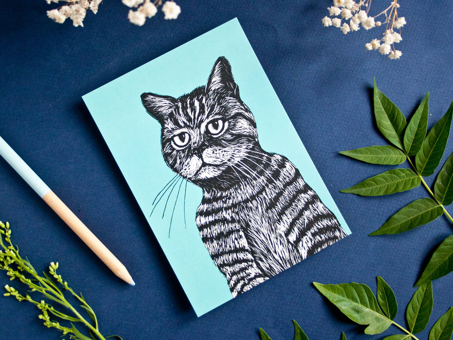 Postkarte Katze im A6 Format