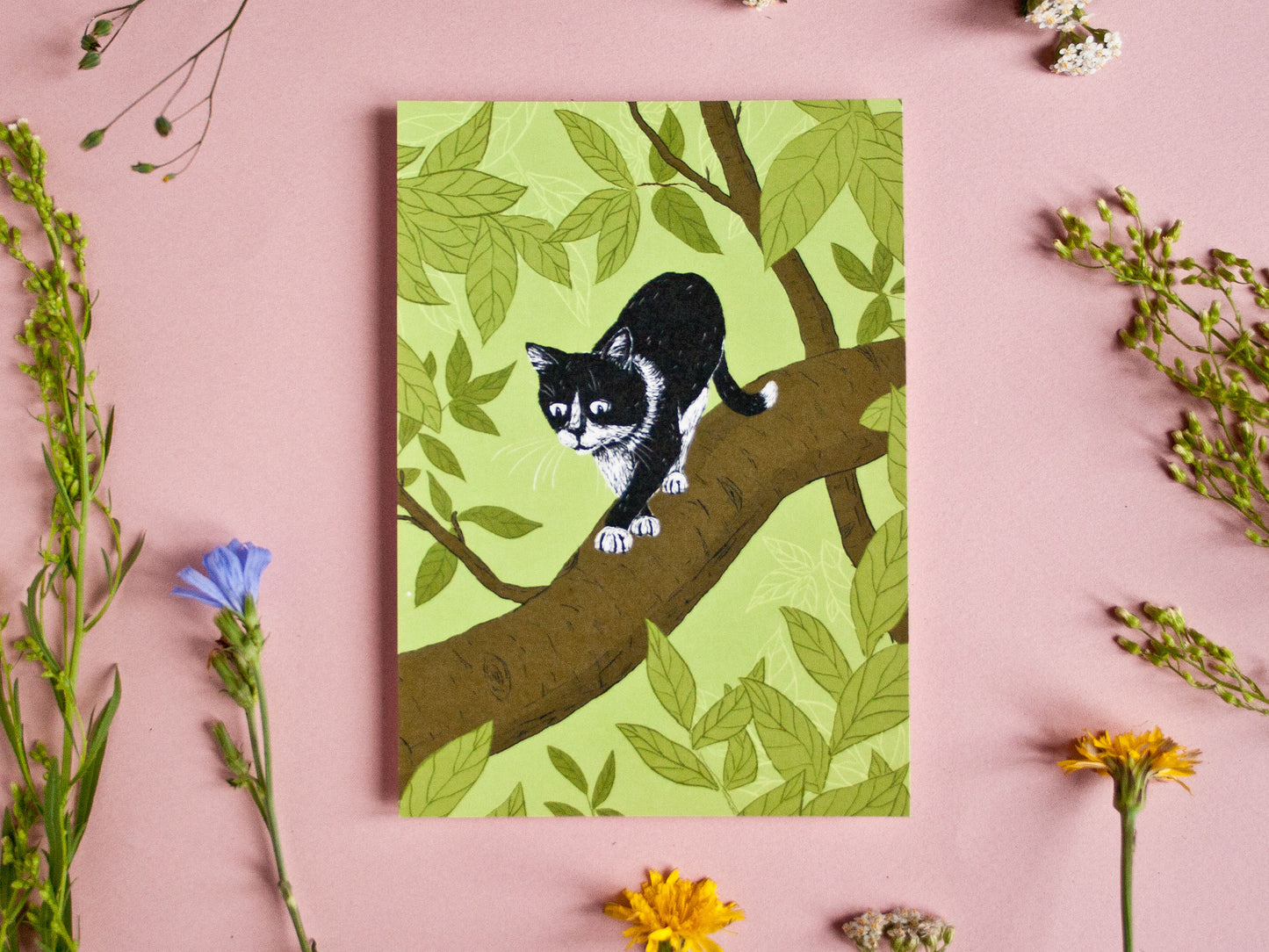 Postkarte Katze im Baum, A6