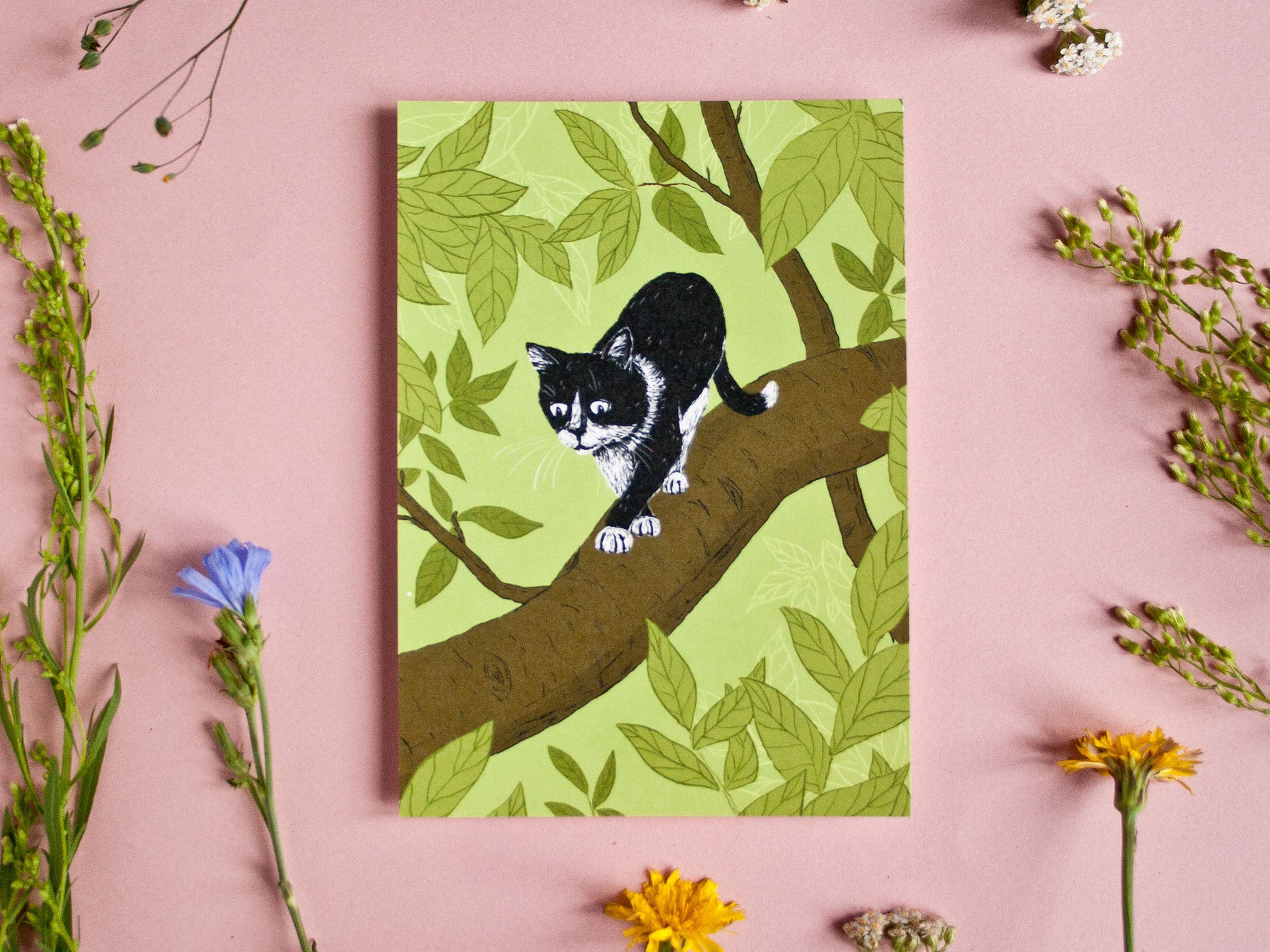 Postkarte Katze im Baum, A6