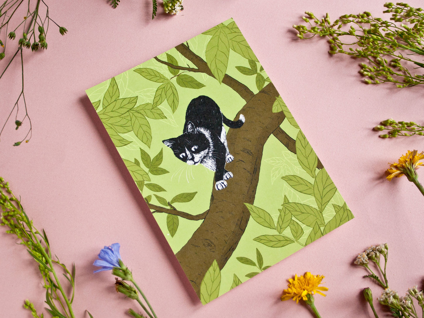 Postkarte Katze im Baum, A6