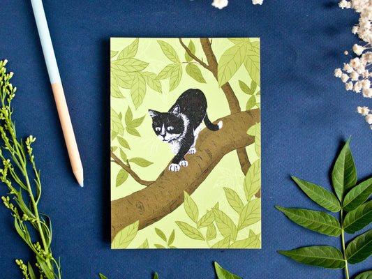 Postkarte Katze im Baum, A6