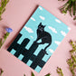 Postkarte Katze auf Zaun, A6