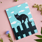 Postkarte Katze auf Zaun, A6