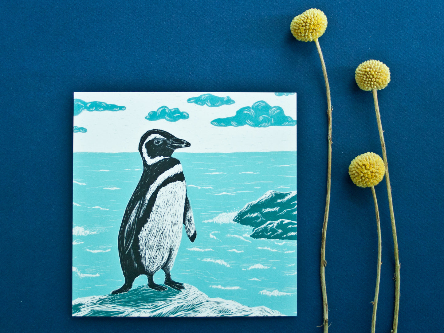 Postkarte Pinguin