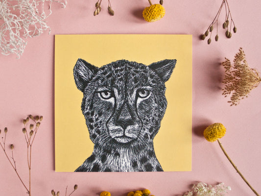 Quadratische Postkarte Gepard