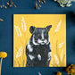 Quadratische Postkarte Hamster