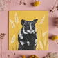 Quadratische Postkarte Hamster