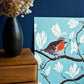 Poster Rotkehlchen & Magnolie A4