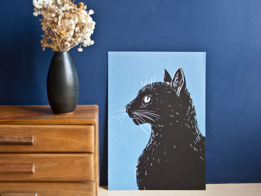 Poster A4 Katze im Profil