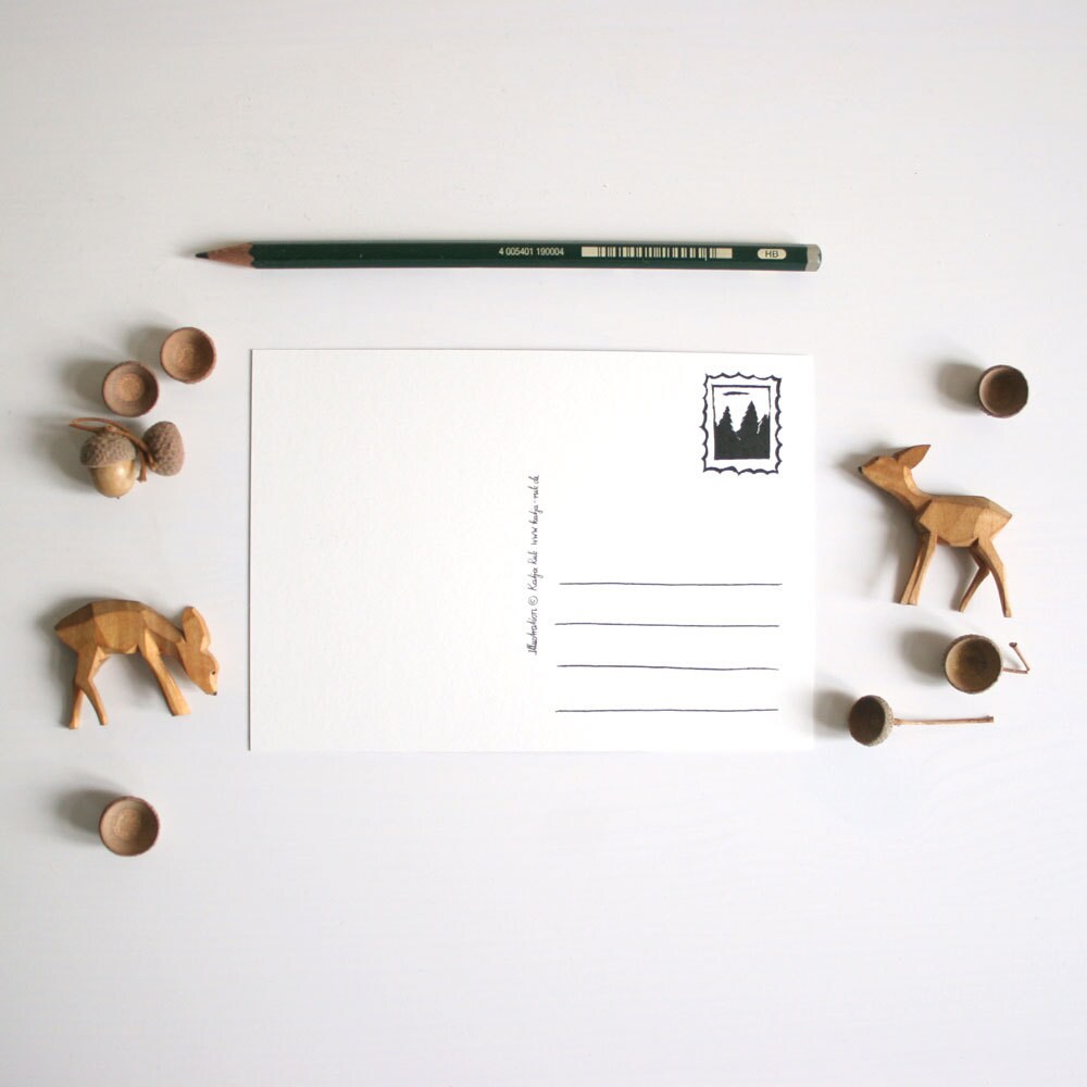 Postkarte Eichhörnchen und 2