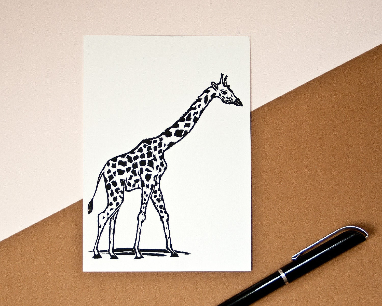 Postkarte A6 Giraffe